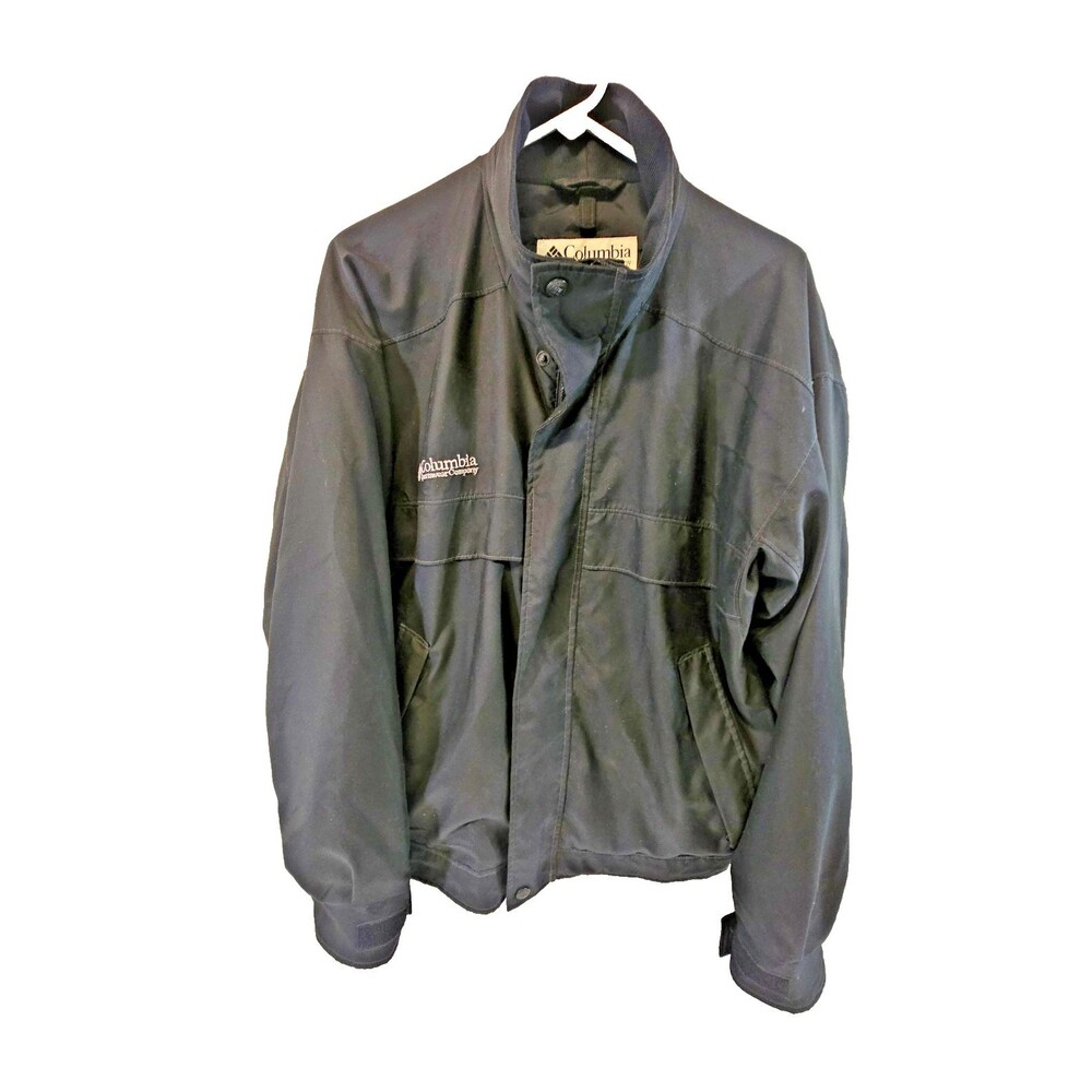 Columbia Men's Black Full Zip Lined Jacket Stand-Up Collar Size L